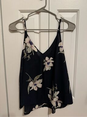 Lush Navy Floral Spaghetti Strap Tank Top
